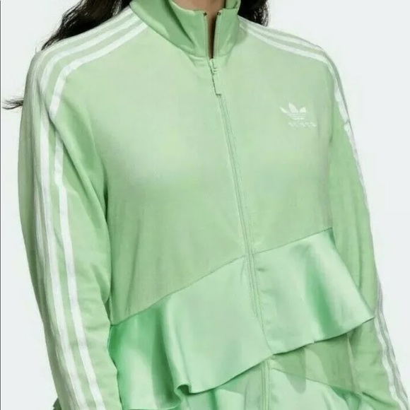 NWT Adidas J Koo Zip Up Track Jacket Ruffles Athleisurewear Gorpcore Activewear - Picture 2 of 2